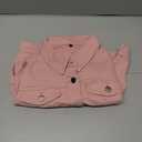 Allegra K Casual Denim Jacket for Women Short Sleeves Crop Jean Denim Jacket (Pink, Small)