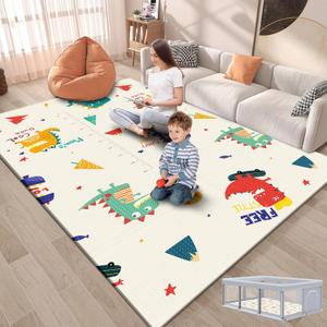 Fshibila 74" × 50“ Baby Play Mat for Floor, Baby Playmat for Playpen, Thick Ultra Soft Playpen Mat for Playing or Crawling, Provides Cushioning, Double-Sided Pattern (0.4" Thick)