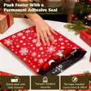 Shop4Mailers Christmas Poly Mailers 10x13 Inch  100 Pack Snowflake Waterproof Shipping Bags for Small Business, 2 Mil Self-Seal Mailing Envelopes, Durable Red Poly Mailers for Holiday Packaging
