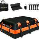 Car Rooftop top Cargo Carrier 21 Cubic feet 100% Waterproof Heavy Duty PVC for All Cars with/Without Rack, Includes Anti-Slip Mat, 10 Reinforced Straps, 6 Door Hooks, Luggage Lock