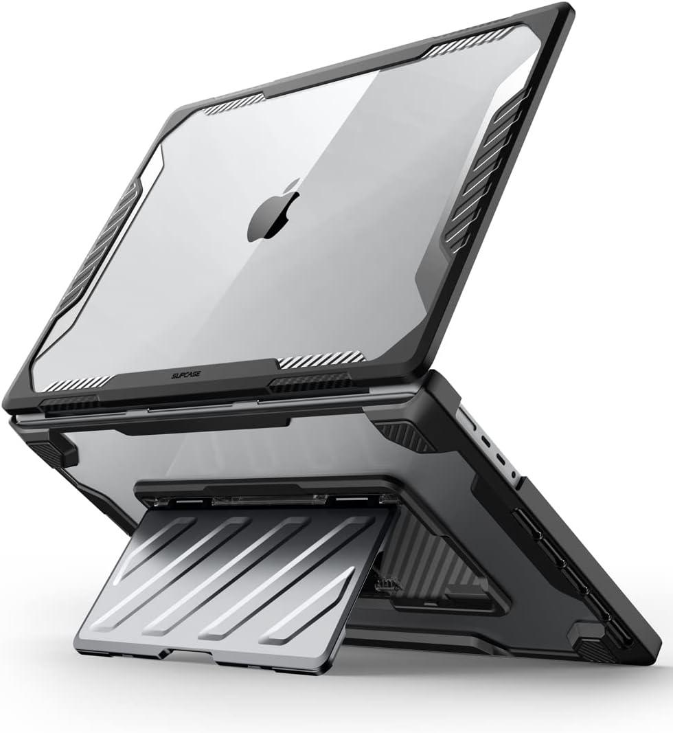 SUPCASE for MacBook Pro 16 Inch Case with Stand 2024-2021 (Unicorn Beetle Pro), M4/M3/M2/M1 Pro/Max A3403 A3186 A2991 A2780 A2485 Heavy Duty Hard Shell Protective Cover for MacBook Pro 16", Black
