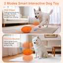 Interactive Dog Toy, Pet Ball Toys Automatic Moving Bouncing and Rotating, Solid E-TPU Material, IPX7 Waterproof Active Rolling Balls for Small, Medium and Large Dogs(Vorange)