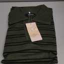 MASCOMODA Womens Sweaters Fall 2025 Oversized Striped Sweater Long Sleeve Polo V Neck Loose Side Slit Knitted Tunic Tops Size Xs