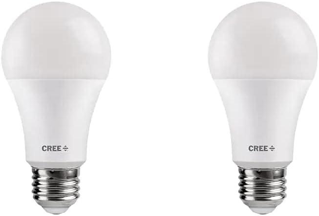Cree Lighting Exceptional Series A19 Bulb, 5000K Dimmable LED Bulb, 60W + 815 Lumens, Daylight, 2 Pack