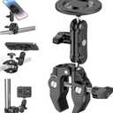 Mic Stand Phone Holder Aluminum Compatible with Magsafe iPhone 16/15/14/13/12 Plus Pro Max Series, Side Mount Cellphone Music Stand Holder for Microphone, 360 Swivel Tilt Adjustable Mic Phone Mount