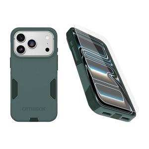 OtterBox iPhone 17 Pro (Only) Bundle: Commuter Series MagSafe Case & Screen Protector - Sagebrush (Green) - Built-in Magnets - Thin & Protective - with Port Protection