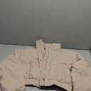 Lianlive Cropped Puffer Jacket Womens Zip Up Black Crop Puffy Winter Coats, Size Small