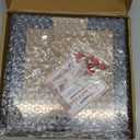 Hongkee 6x6 Picture Frame Set of 4, Made of Real Glass and Black Wooden Frame - Display Picture 4x4 with Mat or 6 x 6 Without Mat, 6x6 Photo for Wall or Tabletop