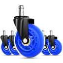 RidRed Gaming Chair Wheels - Heavy-Duty Office Chair Wheels - Replacement Rubber Casters- Universal Fit 3 Inch Chair Casters, Noise Free, Fits 98% Chair, for All Floor