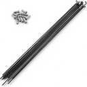 12pcs 290mm/11.4inch Stainless Steel Spokes Mountain Bike/Road Bike Steel 14G Spokes Black with 12mm Nipples