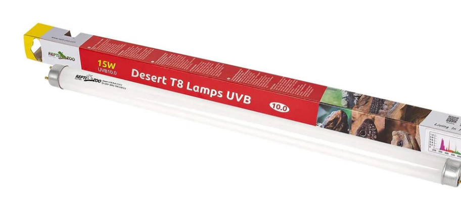 REPTI ZOO T8 Terrarium Reptile Fluorescent UVB T8 18 Inches 15W Compact Reptile Bulb Tropical Terrarium Lamp Tube