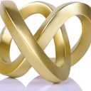 DOVDOV Gold Knot Decorative Sculpture, Gold Room Decor Aesthetics, Mobius Ring Statue for Shelves Living Room tv Cabinet Office Cabinet Above Coffee Table Decor Accents.