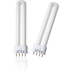 (2PACK) FLS/E9W Fluorescent Bulb,Replacement for Camping Lantern Bulb,4 Pin 2G7 Base,5.5 inch Special Size,6400K