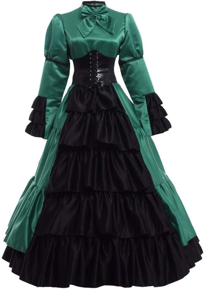GRACEART Women Victorian Rococo Dress Gothic Ball Gown Costumes (Dress & Hoop skirt) L