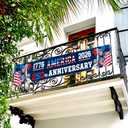 250th Anniversary American Banner Flag, 4th of July Decorations,1776-2026 USA 250th Birthday Premium Banner with Grommets, Patriotic Decorations for Outdoor, Indoor, Yard, Garden, Porch