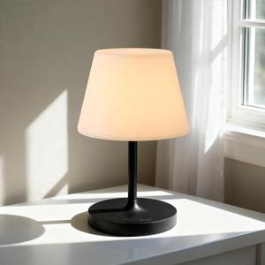 Cordless Touch Table Lamp, 4000mAh Rechargeable Small Desk Lamp with 3 Color Temperatures & Stepless Dimming, Portable LED Bedside Lamp for Bedroom, Living Room, Patio & Camping, Balck (Black)