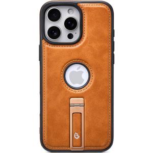 for iPhone 16 Pro Max Case Leather with Stand, Strong Magnetic Fits for MagSafe (Brown, iPhone 16 Pro Max)