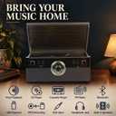 All-in-One Record Player with CD and Cassette, 3-Speed Bluetooth Turntable with Built-in Speakers, USB Recording