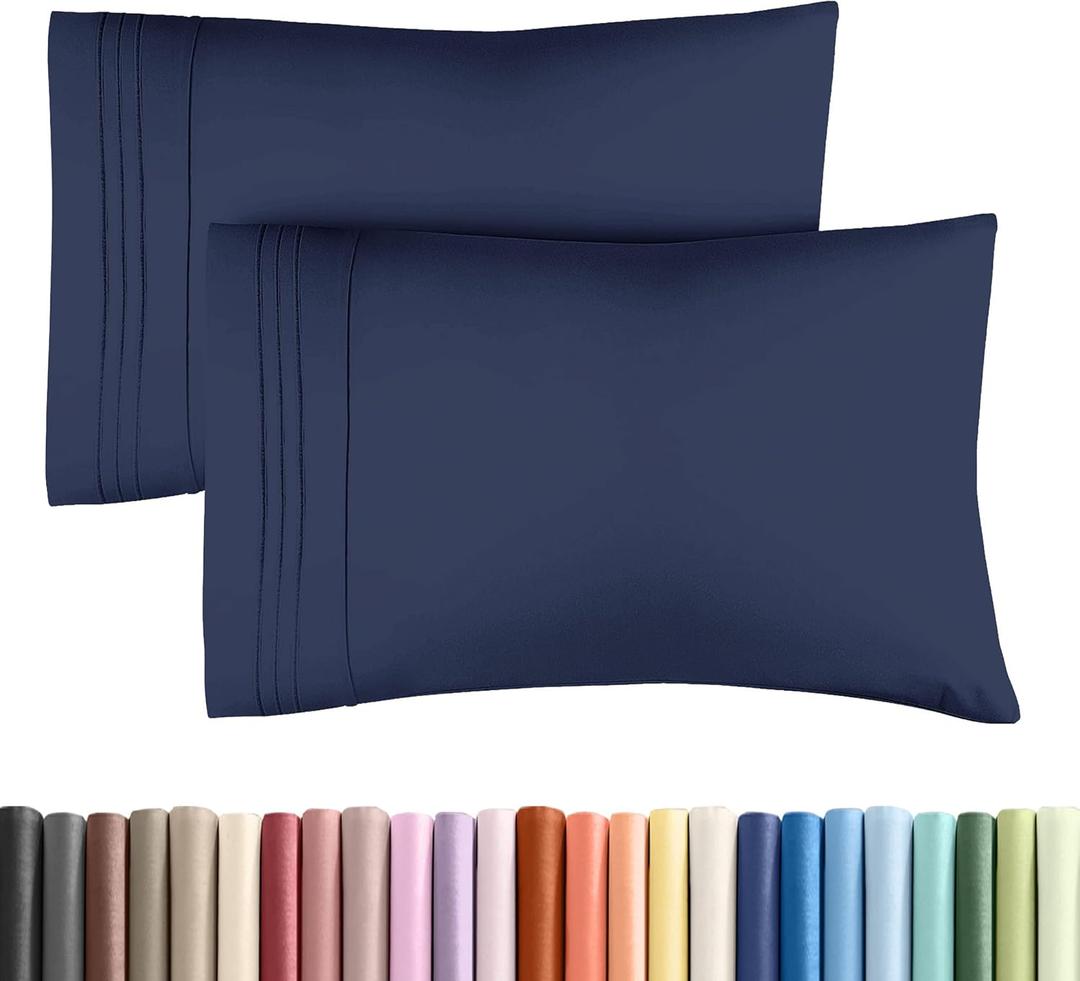 King Pillow Cases Set of 2 - Ultra Soft Hotel Quality Pillowcase Covers - Comfy, Cozy & Wrinkle Free - Shrinkage, Stain & Fade Resistant - Machine Washable Pillow Protectors - 2 Piece Set - Navy Blue King Pillow Cases Set of 2 - Ultra Soft Hotel Quality Pillowcase Covers - Comfy, Cozy & Wrinkle Free - Shrinkage, Stain & Fade Resistant - Machine Washable Pillow Protectors - 2 Piece Set - Navy Blue