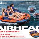 Airhead Mable Towable Tube for Boating, 1-4 Rider Inflatable Boat Tube for Water Tubing, Heavy Duty Full Nylon Cover, EVA Foam Pads, Dual Tow Point, Patented Speed Safety Valve, 3 Person