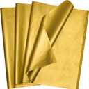 Bobobag 100 Sheets Gold Tissue Paper,14"X20" Metallic Tissue Paper for Gift Bags, Birthday Anniversary Christmas Tissue Gift Wrapping, Holiday Decoration & Arts & Crafts
