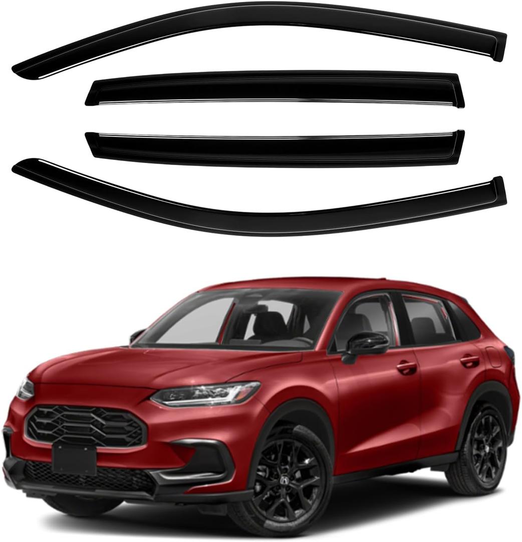 Canvcle Window Visors Rain Guards for Honda HR-V 2023-2025 2026 HRV Accessories, Outside-Mount Tape-On Side Window Wind Deflectors Vent Visors Shades Rainproof 4PCS