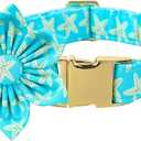 Lionet Paws Summer Female Dog Collar with Flower, Soft Comfortable Adjustable Starfish Collar for Puppies and Cats, XS, Neck 8-12 inches