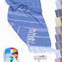 Cute Beach Towel with Sand Anchor Clip (70 inch x 35 inch) Oversized Turkish Lightweight, Quick Dry, Sandproof, Travel Pool Swim Towel - Fast Dry, Packable, Perfect Beach Gifts for Women