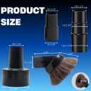 1.25 Inch Premium Soft Horse Hair Vacuum Brush Plus Vacuum Hose Adapter Kit Compatible with Shop Vac Hose 2-1/2'' & 1-1/4'' - Vacuum Attachment for Car Detailing, Furniture & Baseboards