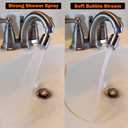 TOTOMO Kitchen Sink Faucet Aerator (Solid Brass) 2 Spray-mode (Shower&Bubble Stream) 360 Swivel Booster Sprayer adapter Water Saving Head attachment replacement - Brushed Nickel