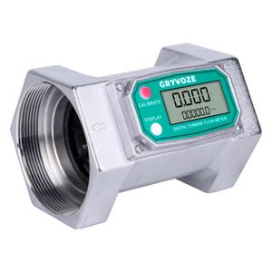 3 Inch Digital Flow Meter, 21-264 GPM Inline NPT Thread Fuel Turbine Flowmeter with LCD Display for Water, Diesel, Gas Oil, Gasoline, and Other Liquids (5 Units: Gallon, QTS, PTS, L, m)