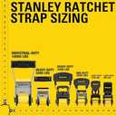STANLEY S9500 Black/Yellow 1" x 10' Ratchet Straps - Light Cargo (300 lb Working Load / 900 lb Break Strength), 4 Pack
