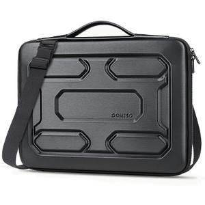 DOMISO 13.3 inch Laptop Sleeve Shoulder Bag Shockproof Waterproof Computer Bag EVA Protective Carrying Case Handbag for 13-13.3" Notebooks/13 MacBook Air/Pro Retina/Dell XPS 13/Samsung/HP, Black