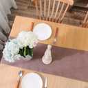 2 Piece Fabric in 1 Dining Table Runner 12 x 90 inches Living Room Dinner Wedding Birthday Party Burlap Rustic Table Runner, Coffee Brown