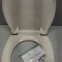 Round Toilet Seat Soft Close 16.5", Standard Universal Toilet Lid Round with PP Material Safe, Easy to Clean and Install, Ergonomic design, Never Loosens,2 Years Support, Almond Plastic