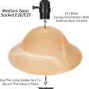 Glass Lamp Shade Replacement for Torchiere Floor LampsLamp Shade for Floor Lamp Compatible with E26 Socket, Standing Lamp Replacement Shade, Alabaster Glass Bowl Shade,E26 Socket Not Include (Amber)
