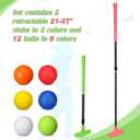 Leyndo 2 Pack Golf Putters for Men and Women with 12 Balls Two Way Mini Adjustable Golf Putters for Right or Left Handed Golfers Club Set, 20.9 to 36.6 inches/ 53 to 93 cm
