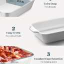 DOWAN Casserole Dish, 9x13 Ceramic Baking Dish, Large Lasagna Pan Deep for Oven, 4.2 Quarts Baking Pan with Handles, Oven Safe and Durable Bakeware for Lasagna, Home Decor, Wedding Gift, Soft White