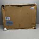 Solid Wood Dining Chair, Mid Century Dining Chair, Upholstered PU Leather Chair with Wide Curved Backrest, Chair for Dining Room, Kitchen, Walnut Finish (1-Pack)