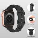 2 x Bagoplus 4 Pack Silicone Braided Y-Design Bands Compatible With Apple Watch Band 38mm 40mm 41mm 42mm 44mm 45mm 46mm 49mm for Women Men, Slim Bands for iWatch Series 10 9 8 7 6 5 4 3 2 1/SE/Ultra (Black/Smoky Purple/Pink Sand/White)