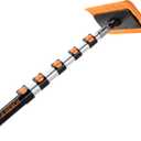 5-24 ft Telescoping Snow Roof Rake // High Reach Solar Panel Snow Removal Tool for Roofs, RVs & Cars // Heavy Duty Snow Rake for House Roof // 13.6" Scratch-Free Soft Foam Blade // Push Pull Design