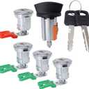 HiSport Ignition Switch Door Lock Cylinder with Key - Compatible with Econoline E150, E250, E350 Vans 1997-2020 Replace LC6177, 703369, 597638