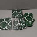 4 Pcs Waterproof Outdoor Cushion Covers for Patio Furniture Stretch Outdoor Couch Cushion Covers Replacement Moroccan Pattern Chair Seat Sofa Slipcovers Soft Flexibility Protector(Dark Green)