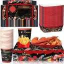 72 Pcs Movie Night Party Supplies Snack Trays Boxes with Disposable Paper Food Cups Combo Trays Cardboard Popcorn Drink Candy Holder for Kids Birthday Cinema Party Favors