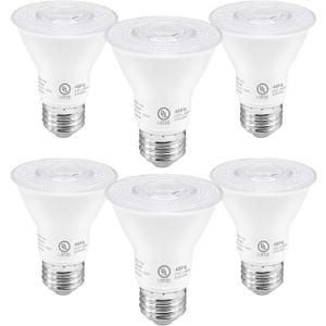 PAR20 LED Bulbs UL Listed, Dimmable Light Bulb, 7 Watt(60W Equivalent) Spotlight, E26 Base, 5000K Daylight White Flood Light Bulbs for Living Room Kitchen Hotels Showroom, Indoor/Outdoor (6 Pack) (PRA20)