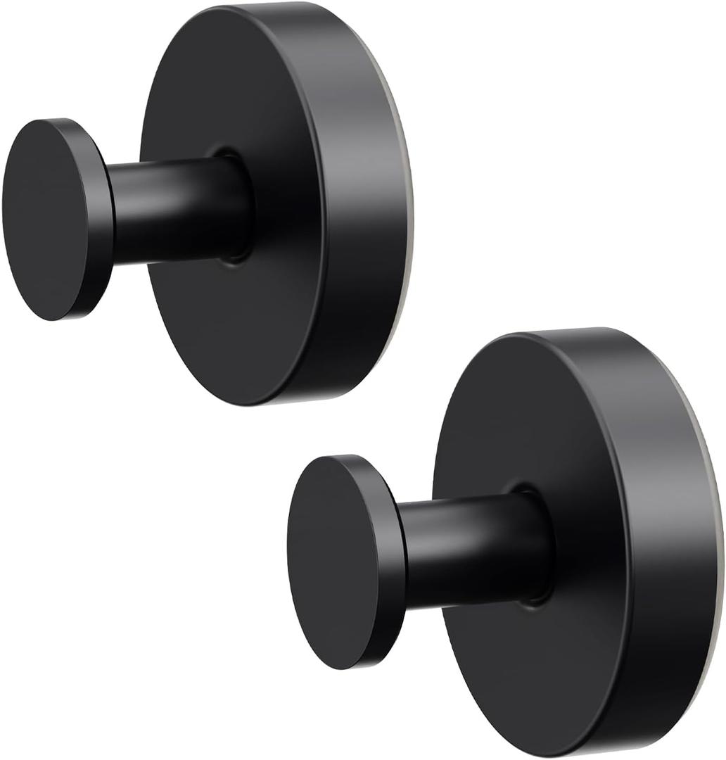 Adhesive Suction Cup Hooks, 15lbs Heavy Duty Black Towel Hooks for Bathroom, Waterproof Stainless Steel Bath Towel Hooks, Punch-Free Hooks for Shower, Towels, Bath Sponge, Robes (2 Pack) Adhesive Suction Cup Hooks, 15lbs Heavy Duty Black Towel Hooks for Bathroom, Waterproof Stainless Steel Bath Towel Hooks, Punch-Free Hooks for Shower, Towels, Bath Sponge, Robes (2 Pack)