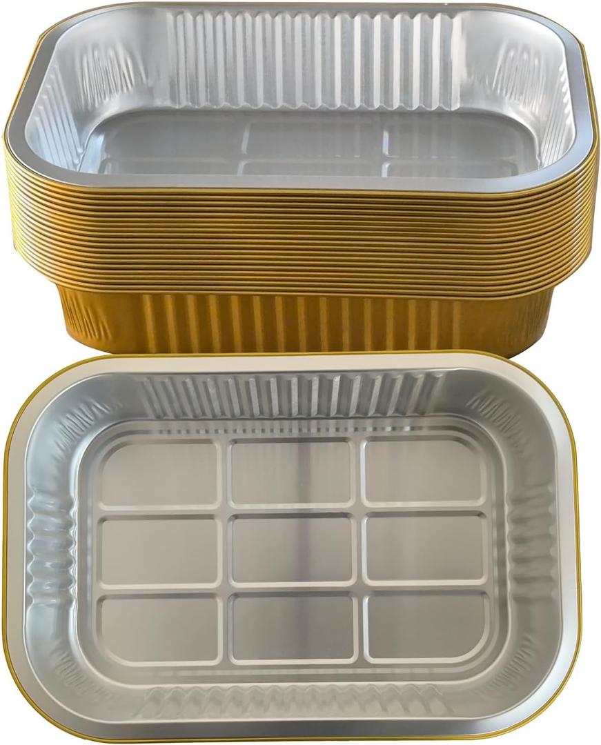 Aluminum foil baking Pans Heavy Duty 2LB Small foil pan 8.5"6" 20pack Disposable, For Microwave & Oven Safe Cooking