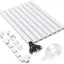 126in Cord Hider Kit, Cord Covers for Wires on Wall, Cable Hider Cord Organizer, Wire Hiders for TV on Wall, Cord Concealer, Cable Cover Wall Wire Management, 8 X L15.7 W1.18 H0.6in, White