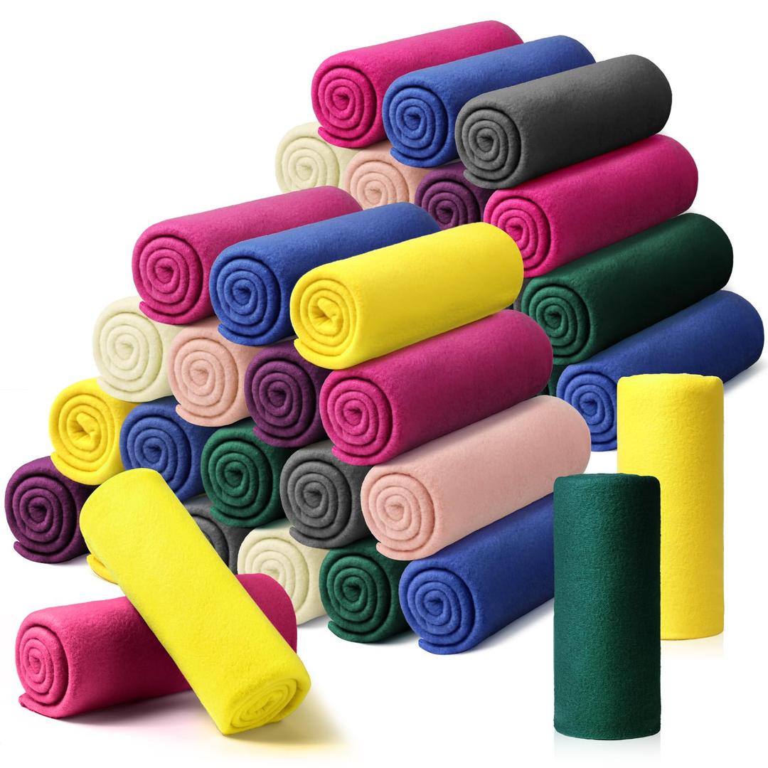 Kinlop 80 Packs Throw Blanket Bulk 60 x 50 Inch Fleece Throw Soft Blankets Warm Cozy Lightweight Plush Blanket for Bed Couch Sofa Pet Office Wedding Gifts Travel Camping (Vibrant Color)