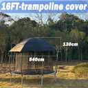 16FT Dome Trampoline Canopy Cover for Backyard Trampolines, 600D Heavy-Duty Waterproof Fabric with Taped Seams, Curved Roof Design Prevents Water Pooling